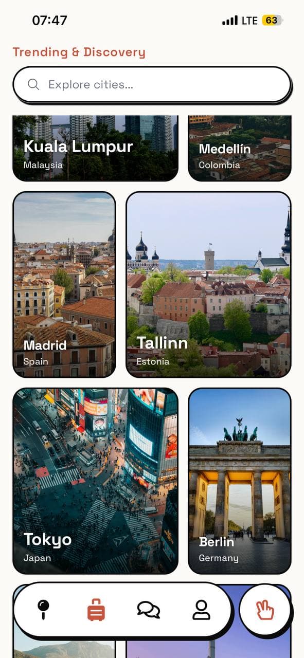 Suppertime city guide screen